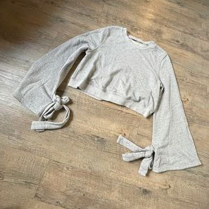 Cropped Sweatshirt with Bell Sleeves